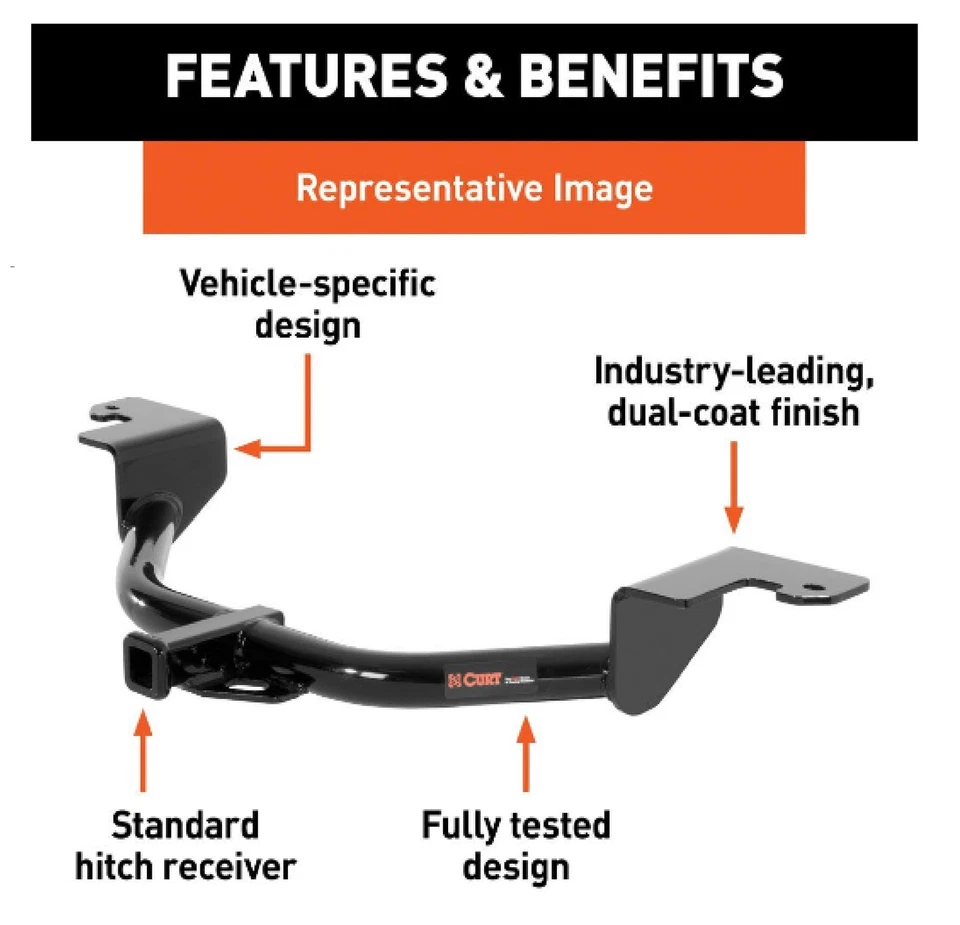 Curt Class 1 Trailer Hitch 11438 for 04.5-11 Volvo S40 / 05-11 Volvo V50 - Изображение 2 из 4