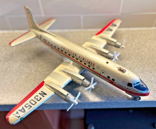 Linemar DC 7 tin toy airplane