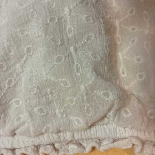 Lane Bryant Top Size 18-20P White Boho Peasant Blouse Lined Short Sleeve Ruffle - Picture 3 of 9