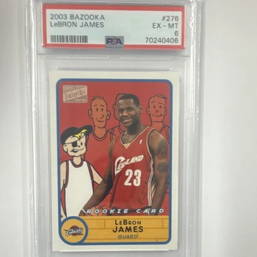 2003-04 Bazooka LeBron James Rookie #276 PSA 6 Cavaliers Basketball Card