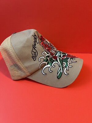Ed Hardy Koi Fish Tattoo Vintage Trucker Hat Y2K Beige | eBay display picture 3