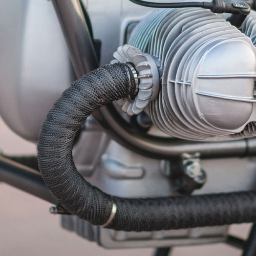 EXHAUST HEADER WRAP TAPE 2000 F Heat Protection Black 7.5m x 50mm + 6 Steel Ties - 第 4/6 張圖片