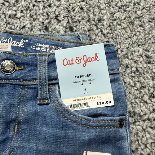 Boys' Cat & Jack Light Wash 4 Ultimate Stretch Tapered Jeans - Picture 9 of 9