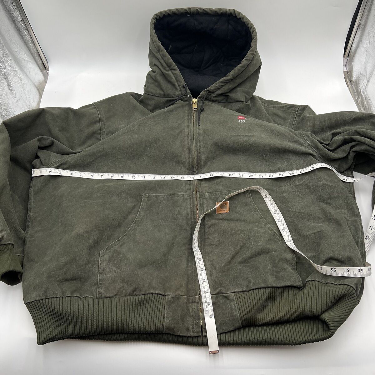 Vintage Y2K Mens Carhartt J130 MOS Mossy Green Hooded Canvas Vintage Y2K Mens Carhartt J130 MOS Mossy Green Hooded Canvas