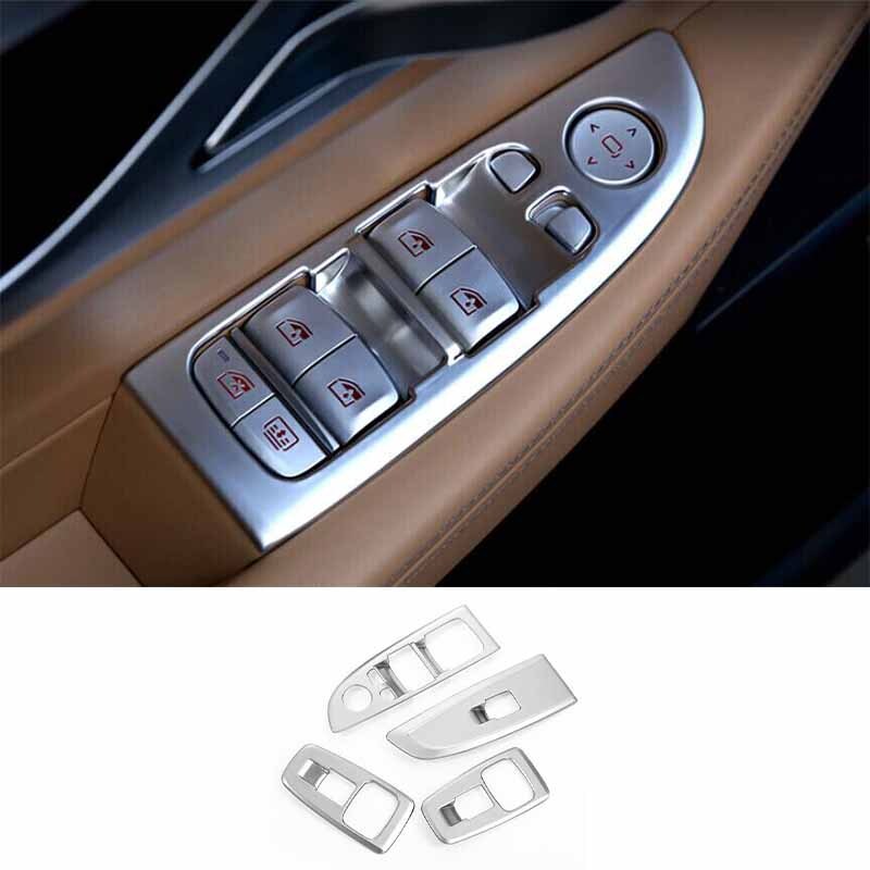Switch Trim Matte Silver Lock Control Car Window Door For BMW 7 Series 2016-2022