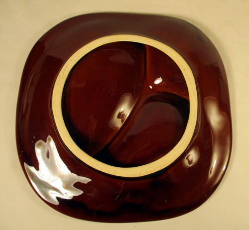 VINTAGE RETRO TERRA CERAMICS DIVIDED DIPS NIBBLIES BOWL WITH ORIGINAL STICKER - Picture 5 of 6