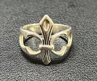 Vintage Sterling Silver Fleur de Lis Cutout Ring Sz7 4.7G Estate Louisville