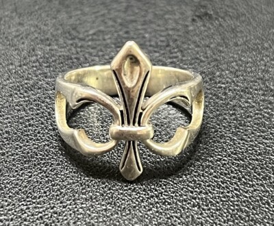 Vintage Sterling Silver Fleur de Lis Cutout Ring Sz7 Estate Louisville 