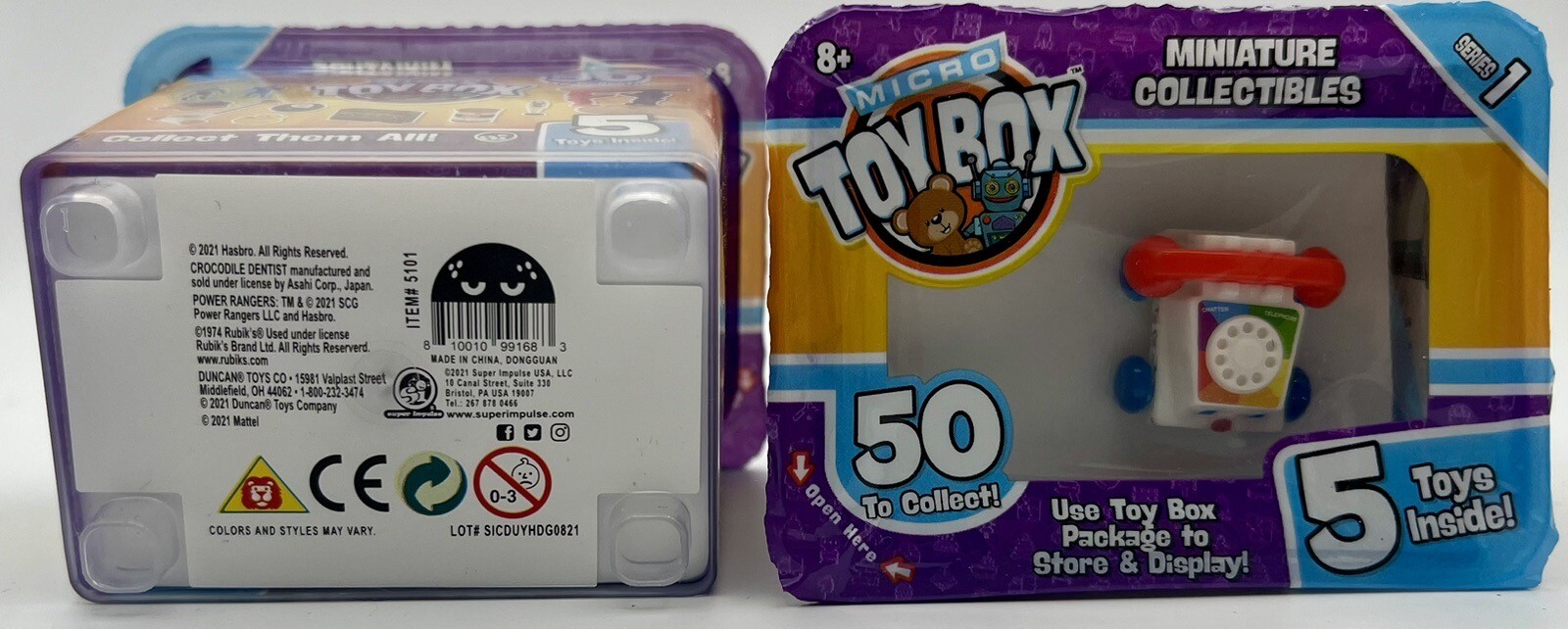 Lot Of 2 Worlds Smallest Micro Toy Box ROCKASTACK & CHATTER PHONE