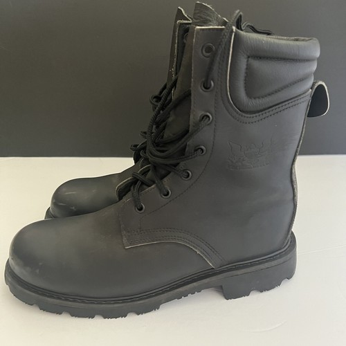 All American Boots Black Leather Steel Toe Oil Resisting Work Boots Mens Size 6 - Picture 8 of 15