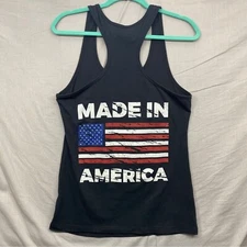 Made In America Racer Back Tank Top Black Size | M
