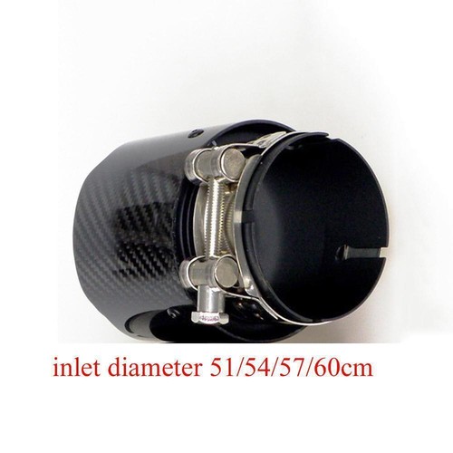 Car Exhaust Pipe Tip Rear Tail Throat Muffler Stainless Steel Carbon Fiber 63mm - Picture 5 of 9