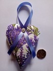 Lavender cotton fabric lavender filled heart bag with loop