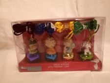 NIB SET OF 4 PEANUTS SNOOPY JINGLE BUDDIES JINGLE BELL PENDANTS NECKLACES