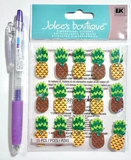 Jolee's Pineapple Stickers Card Making Scrapbooking Embellishment