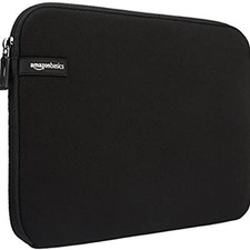 AMAZON BASICS Black Laptop Sleeve Case Top Loading Zip Up Slim Design Neoprene