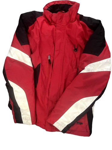 Boys Spyder Ski Jacket waterproof/breathable Red, Black and White Color  Size 20 - Picture 1 of 4