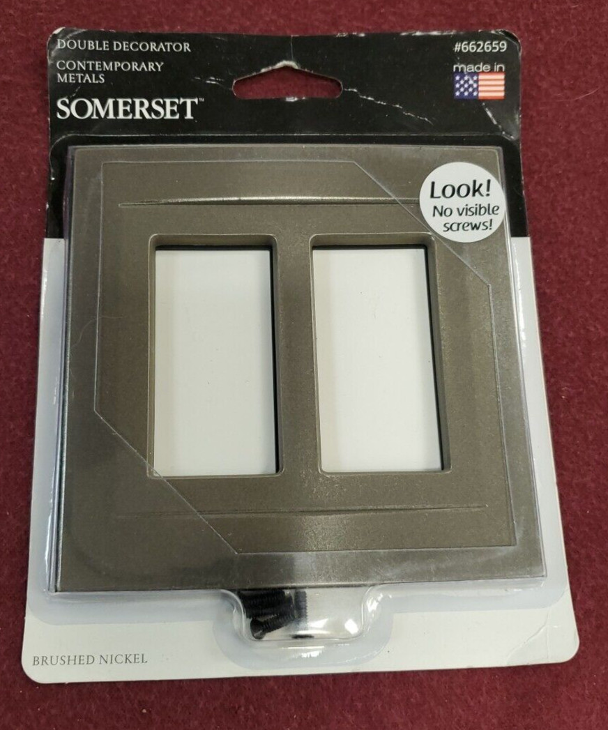 Light Switch Cover 2 Gang Somerset #662659 Brushed Nickel