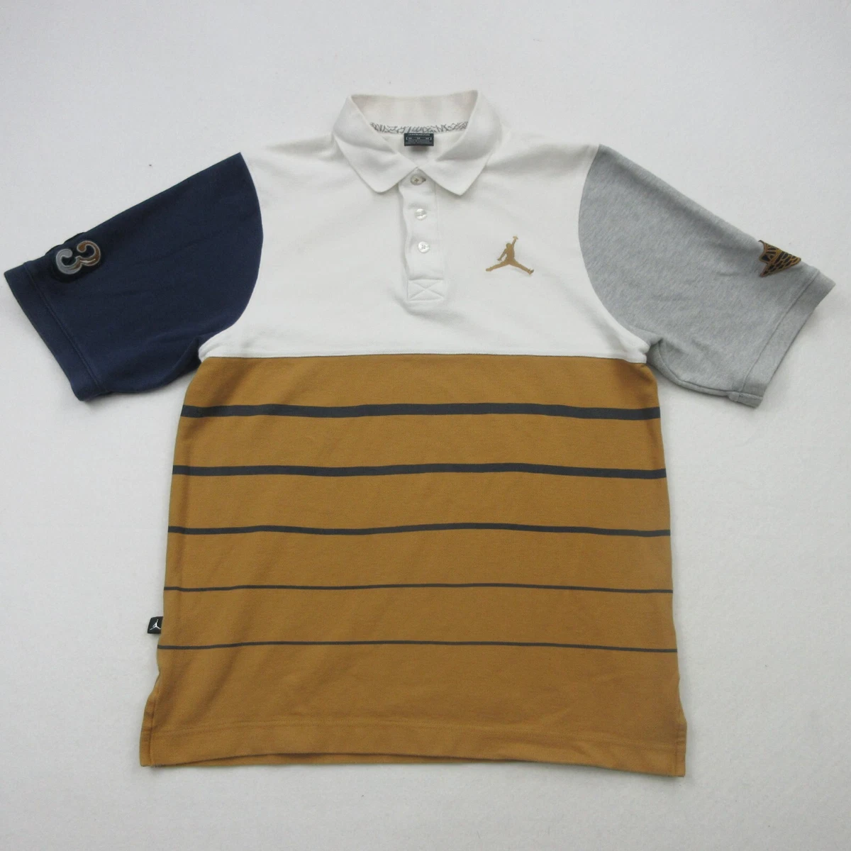 Vintage Air Jordan Shirt Mens Medium Polo Wings 23 Striped Short