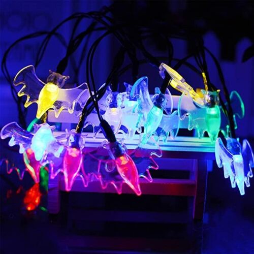 Mekbok 30 LED 21ft LED Solar String Lights Halloween Bat Decoration Waterproof