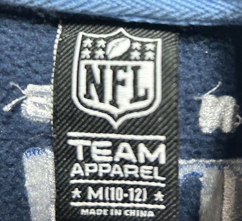 Tennessee Titans Boys Quarter Zip Hooded Pullover Warm Blue Size Medium 10/12 - Picture 3 of 5