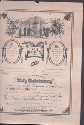Jan 19, 1892 Wedding Cert North Platte NE Edward R Ferrell Josephine Barenbrugg