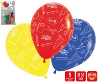 5 Luftballons Schulanfang Uni Bunt Einschulung Erster Schultag Party Dekoration