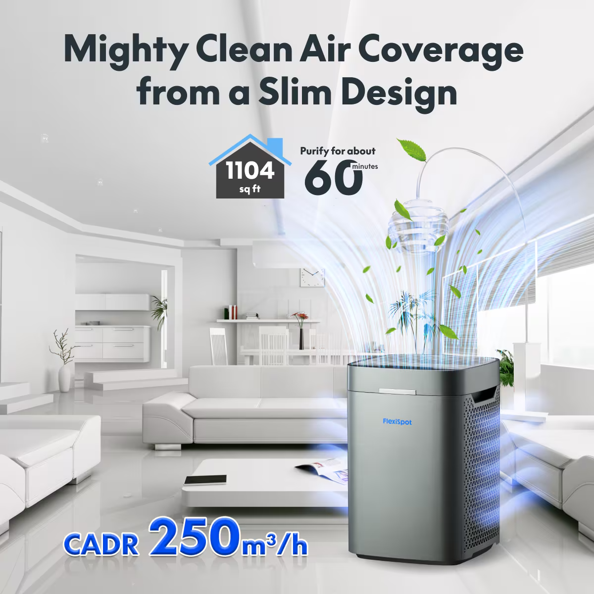 Flexispot Y2-G FlowLite Air Purifier H13 HEPA Carbon Filter 3in1 Clean ...