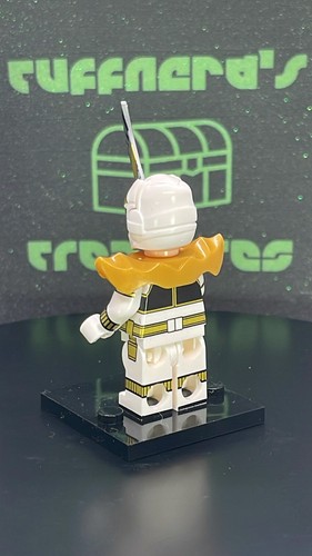 Custom PAD Printed SABANS POWER RANGERS LEGO YELLOW & WHITE RANGER Brick MiniFig - Picture 11 of 17