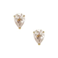 Women/Children's Stylish 14K Solid Yellow Gold 6x4MM Teardrop Studs PushBack