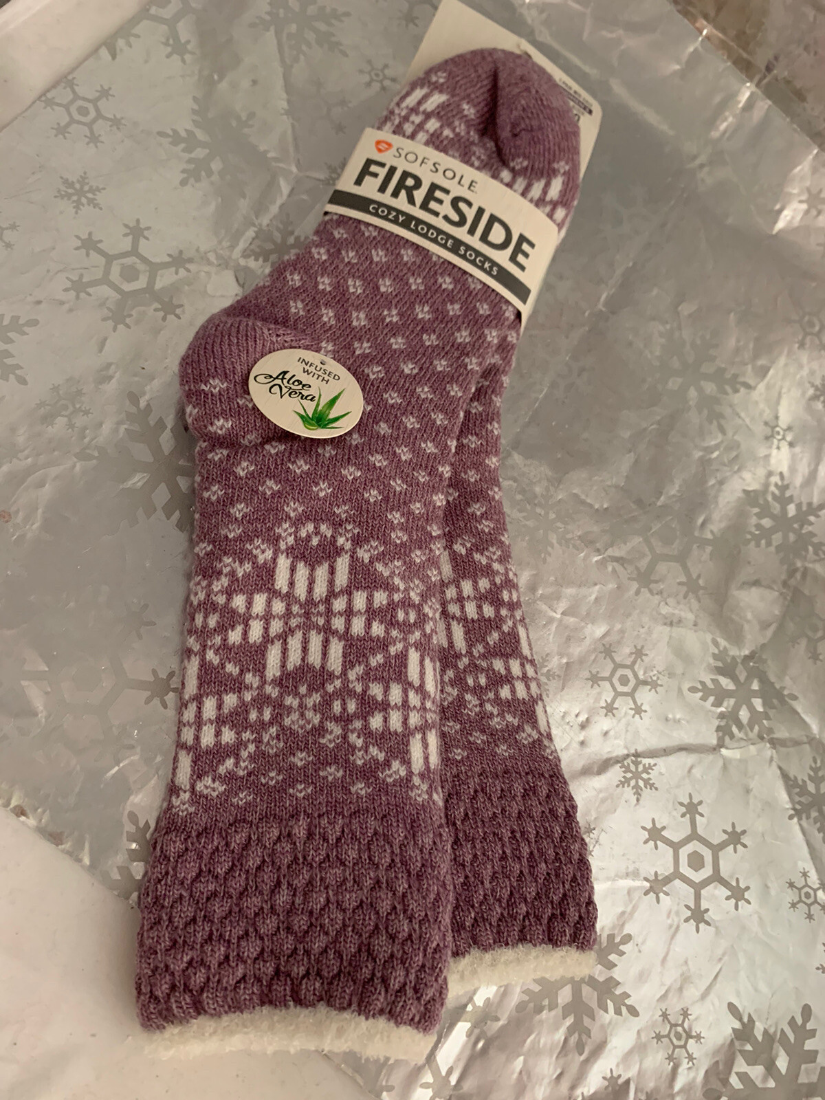 SAOLA ❤️ Calze accoglienti da lodge rosa bianco da donna taglia 5 10 inf con aloe