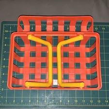 1989 Fisher Price Fun With Food Orange Shopping Basket w/ Yellow Handles 2105