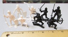 Vintage 1960s plastic Knight figures, set of 8 different knights, great decor