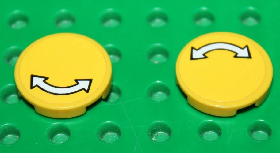 Lego Train Yellow Tile round with Arrow Double 4150pb043 set 7939 Cargo Train - Photo 1/1