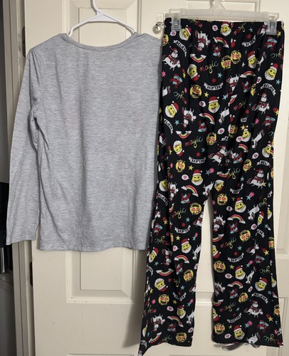 Justice Pjs Christmas Santa Unicorn Pajamas Girls Size 14/16 - Picture 2 of 4