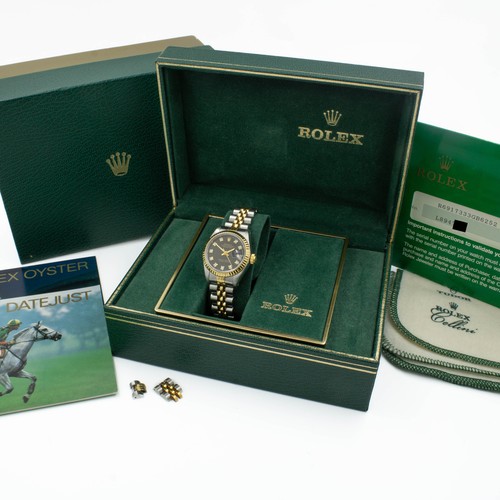 Rolex OP Datejust Ladies Two-Tone Watch 69173 Diamond Dial Full Set #W143126-1