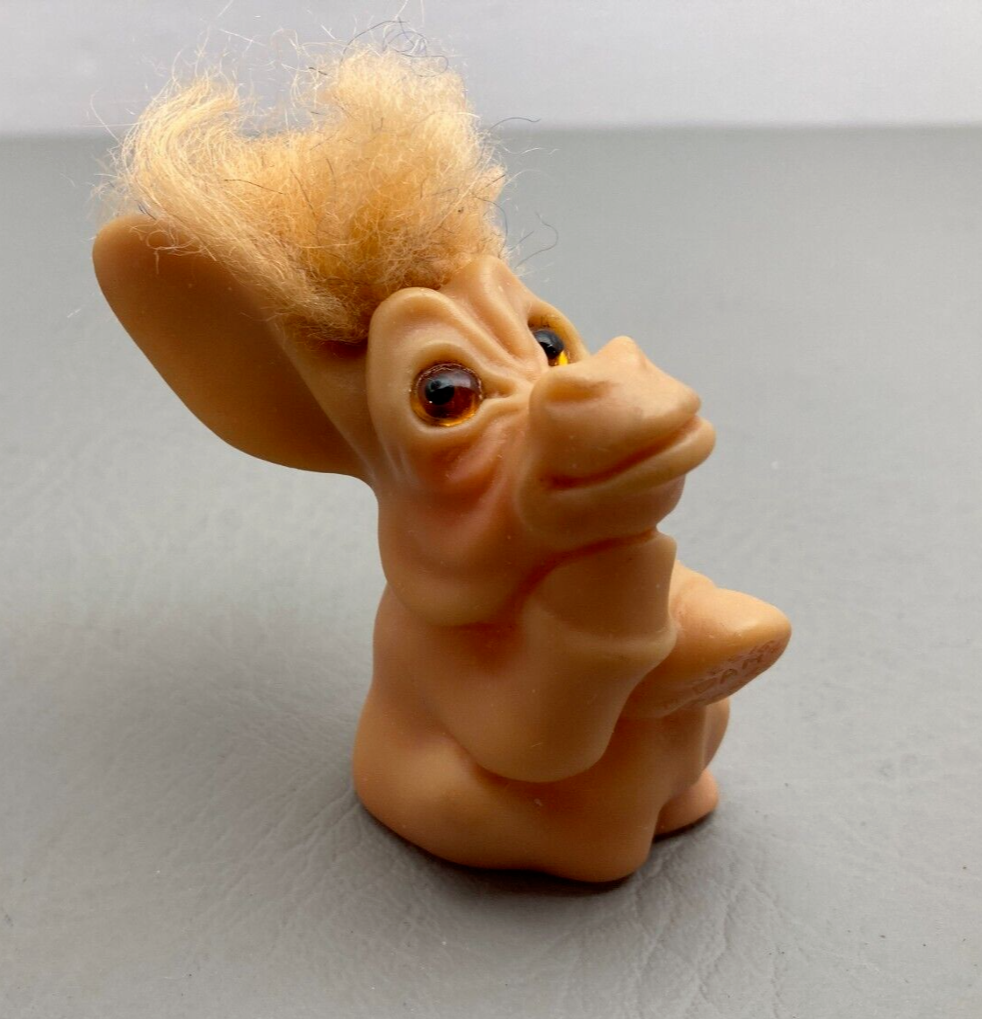 Vintage 1964 Dam Things Donkey Troll Sitting Orange Mane Amber