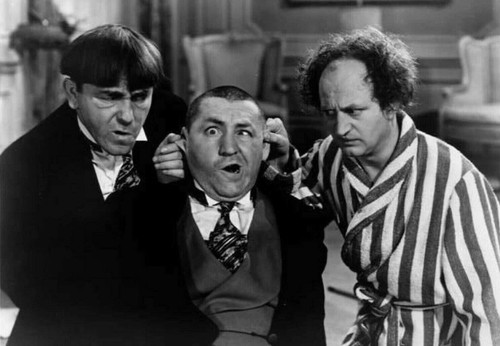 Larry Moe And Curly Three Stooges Comedy Actors 4x6 photo