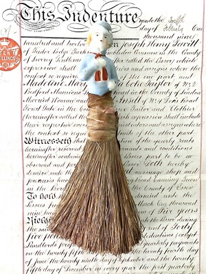 Antique Porcelain Half Doll Whisk Broom Foreign