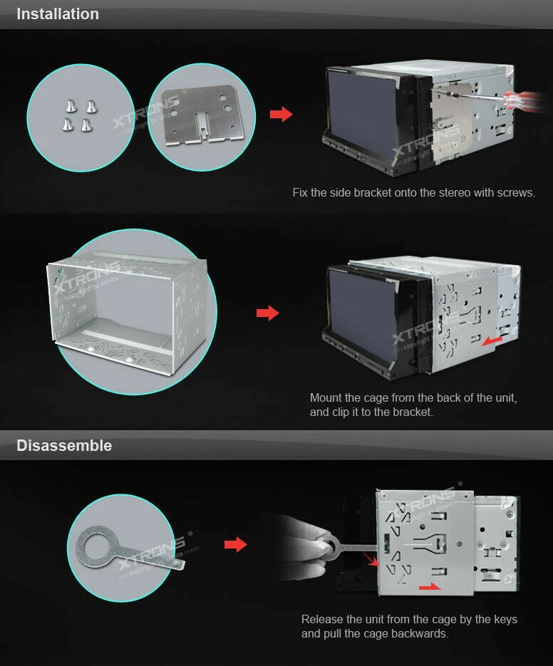 1xUniversal Double 2 DIN Car Stereo Radio Mounting Fitting Cage Kit Facia Fascia - Image 4 of 4