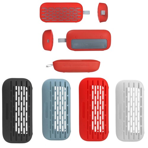 Red/Blue/White/Black Silicone Cover Case W/ Hook For Bose Soundlink Flex Speaker - Foto 3 di 26