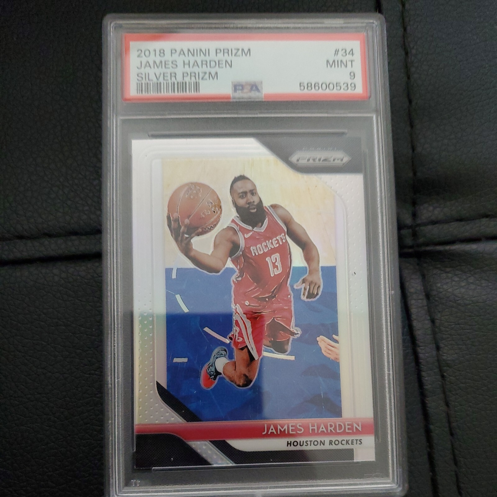 2018-19 Panini Prizm Basketball #34 James Harden Silver Prizm PSA 9 Mint 76ers