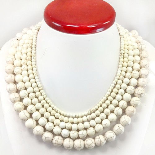 Collar con cuentas de piedras preciosas hecho a mano joyería redondo suave con broche de langosta plateada - Imagen 231 de 241
