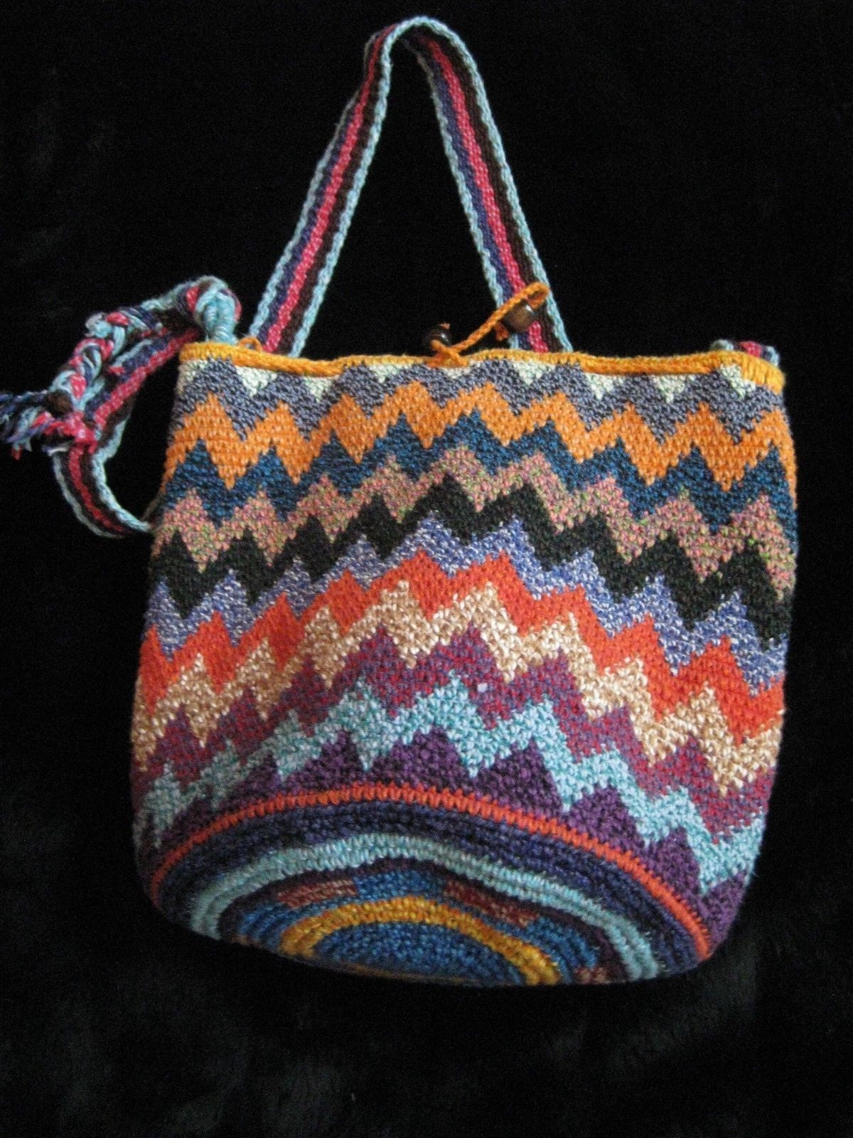 The Boho Look Handmade Knitted Bucket Handbag
