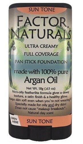 Fondotinta a padella Factor Naturals Sun Tone 137 con olio di Argan Made in USA - Foto 1 di 4