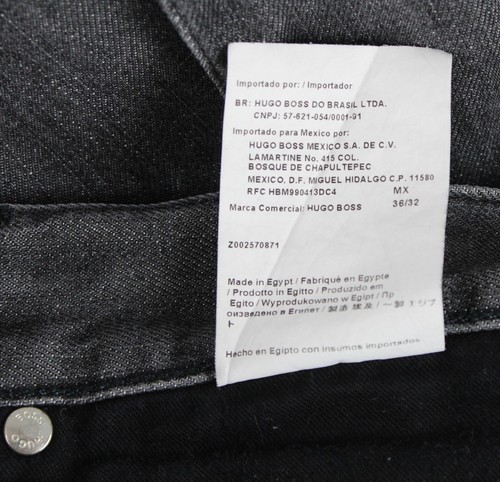 Hugo Boss Oregon Vaqueros Hombre W36/L32 Regular Fit Botón Fly Gris Oscuro - Imagen 7 de 10