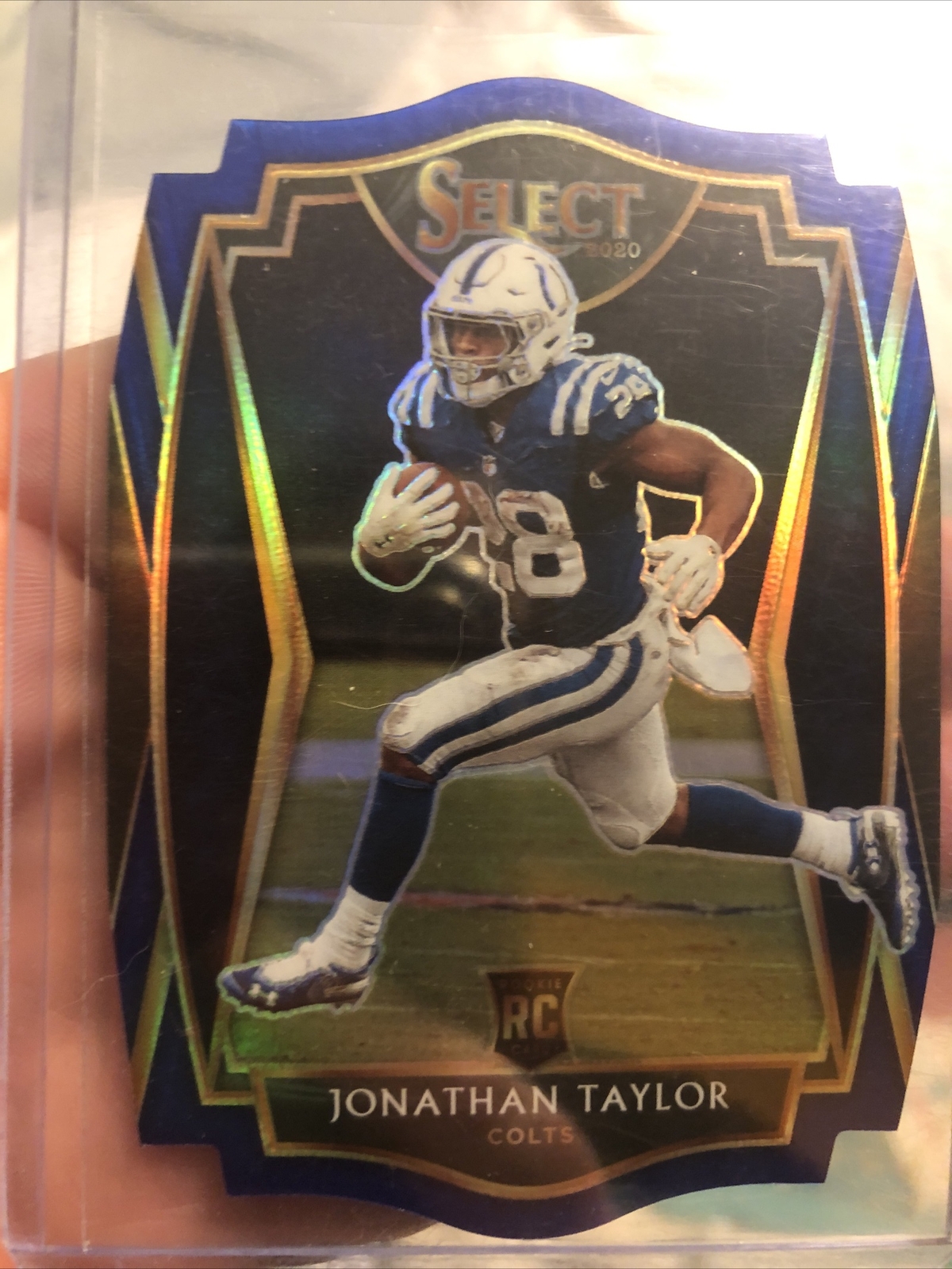 JONATHAN TAYLOR 2020 Select Blue Prizm Die-Cut Premier Rookie RC #153 Colts