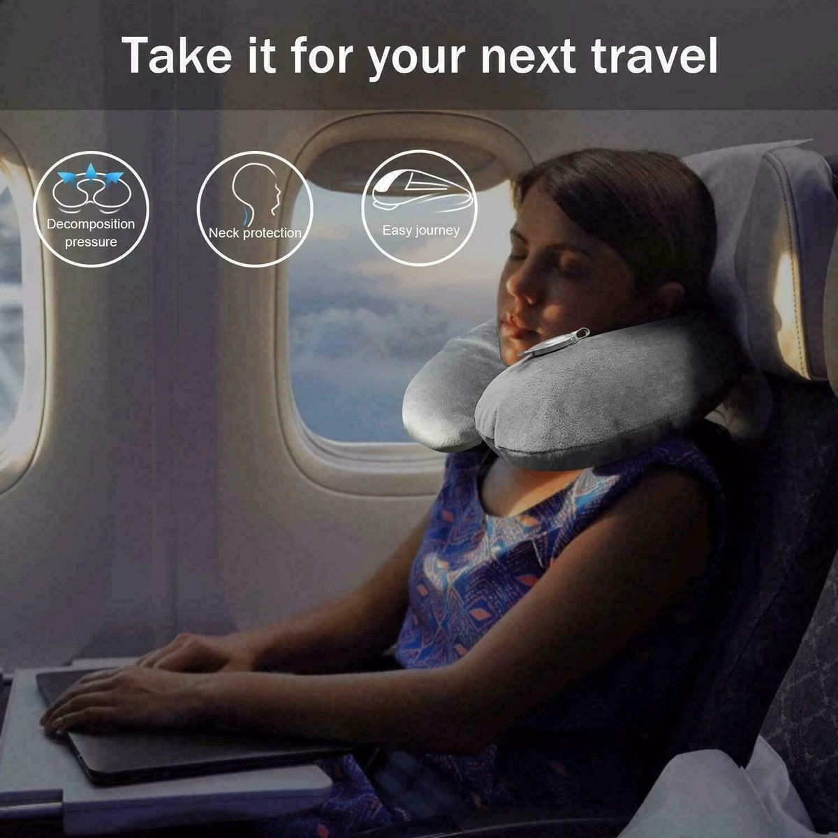 Inflatable Travel Pillow For Airplane, Neck Air Pillow For