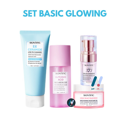 SET 4: SKINTIFIC Glow 5X Ceramide Glycolic Acid Dark Spot Anti-Aging Serum MSH