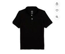 Wonder Nation Polo Shirt Boys Small 6/7 Black Soot School Uniform Short Sleeves